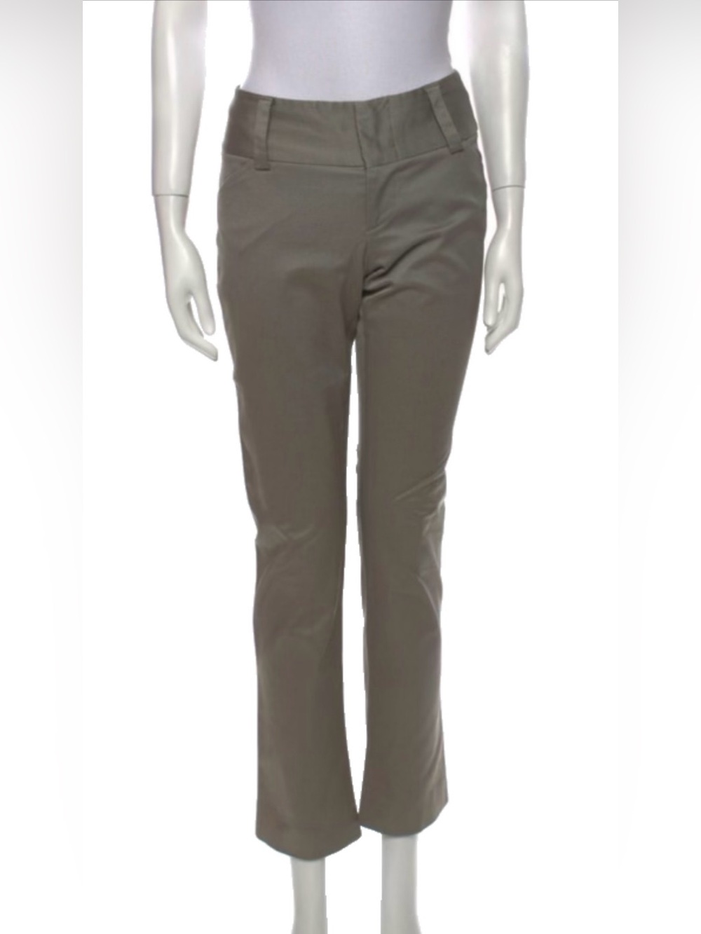 Alice + Olivia EUC Taupe Ribbed Low Rise Cropped Pants Size 6 Y2K
